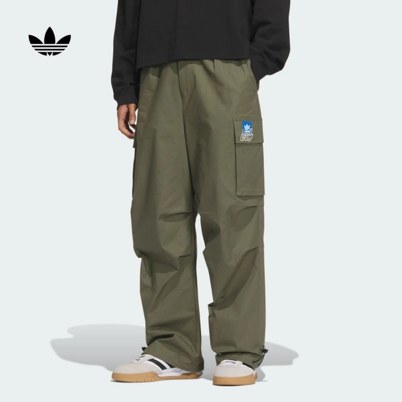 阿迪达斯官方三叶草 休闲宽松工装风运动裤男款秋季adidas KA8013