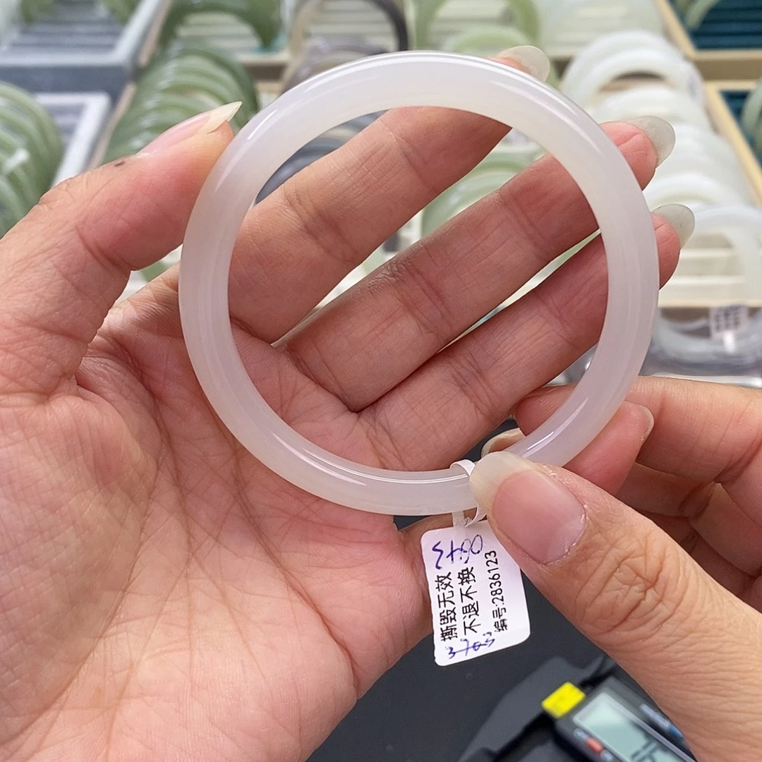 和田玉未镶嵌珠宝奇石和田玉手镯57.3