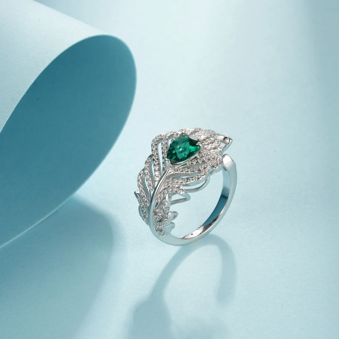 培育红宝石培育彩色宝石S925银戒指女