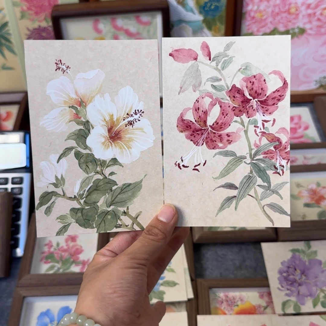 有机玻璃六寸定制小花飞鸟