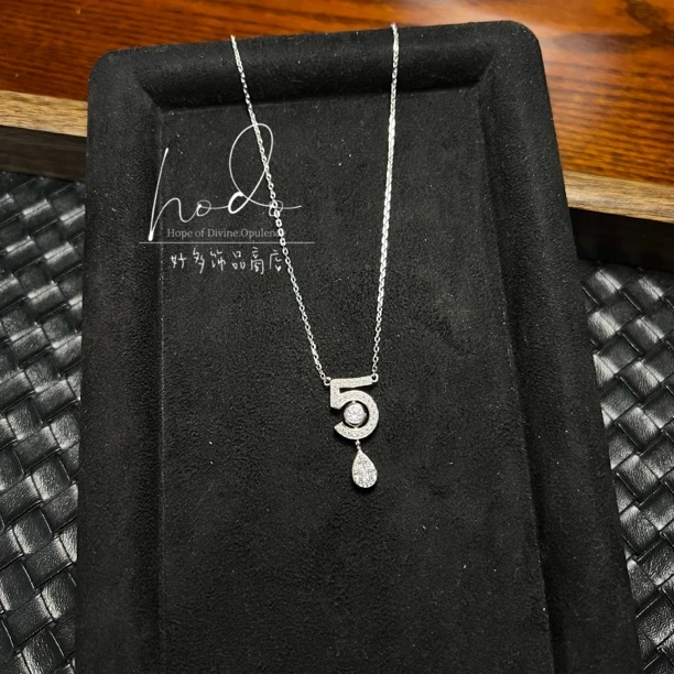 坠链均925银 墙推款-五号数字项链爆闪轻奢