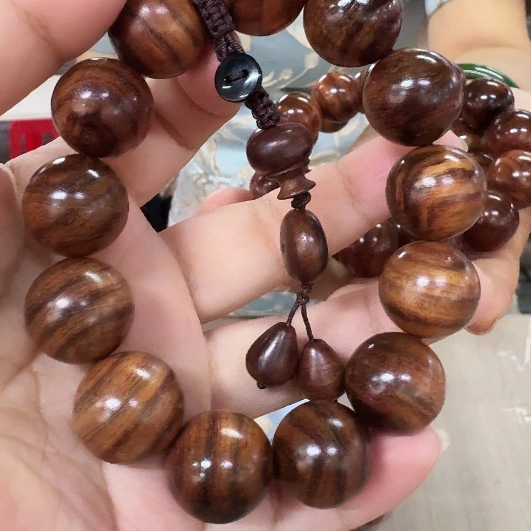 黄花梨/降香黄檀手串/手链海南黄花梨18大黑线老康