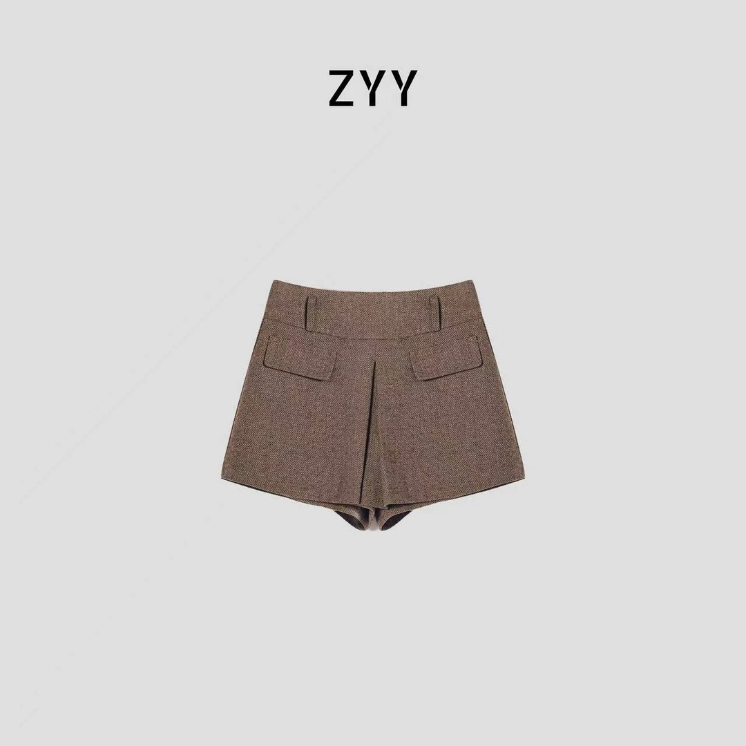 ZYY【星沉月落】2025S/S新款毛呢设计感显瘦短裙X25DDQ05615