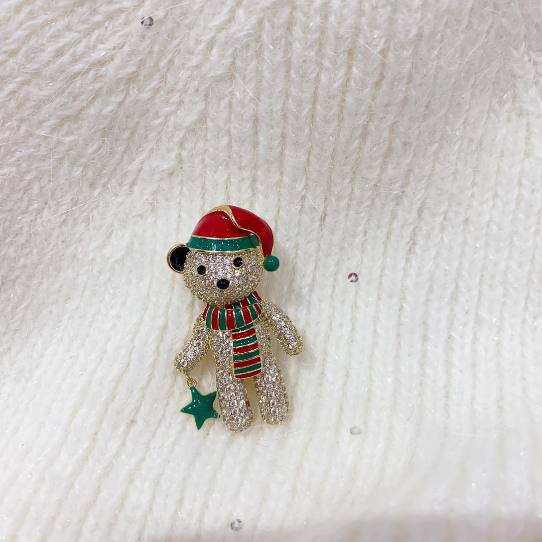 铜合金亚克力胸针 GG212满镶款小熊胸针