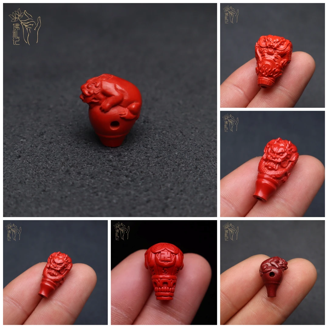 含辰砂工艺品保真帝王紫金朱砂三通佛头配饰合集编绳串珠文玩配饰