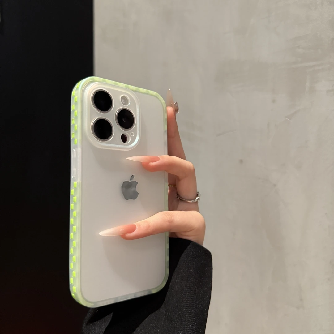 新款磨砂镭射适用苹果16promax手机壳简约iPhone15高级14时尚13女