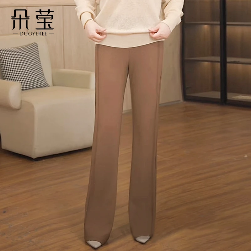 【现货】气质妈妈装显瘦直筒喇叭裤子中年女装中老年人洋气休闲长裤