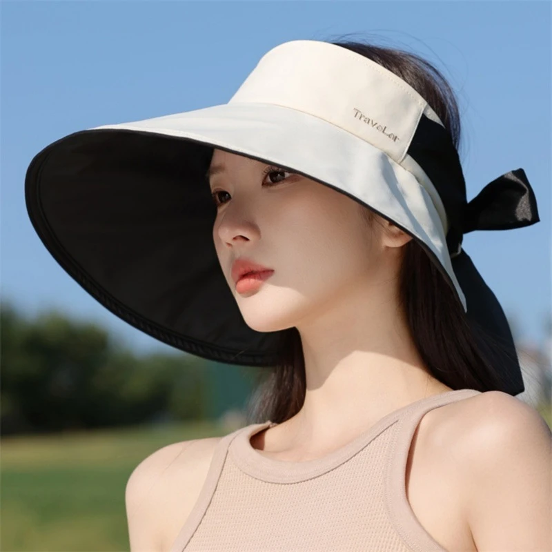 高品质新款太阳帽夏季户外防紫外线防晒帽大帽檐空顶遮阳帽可折叠