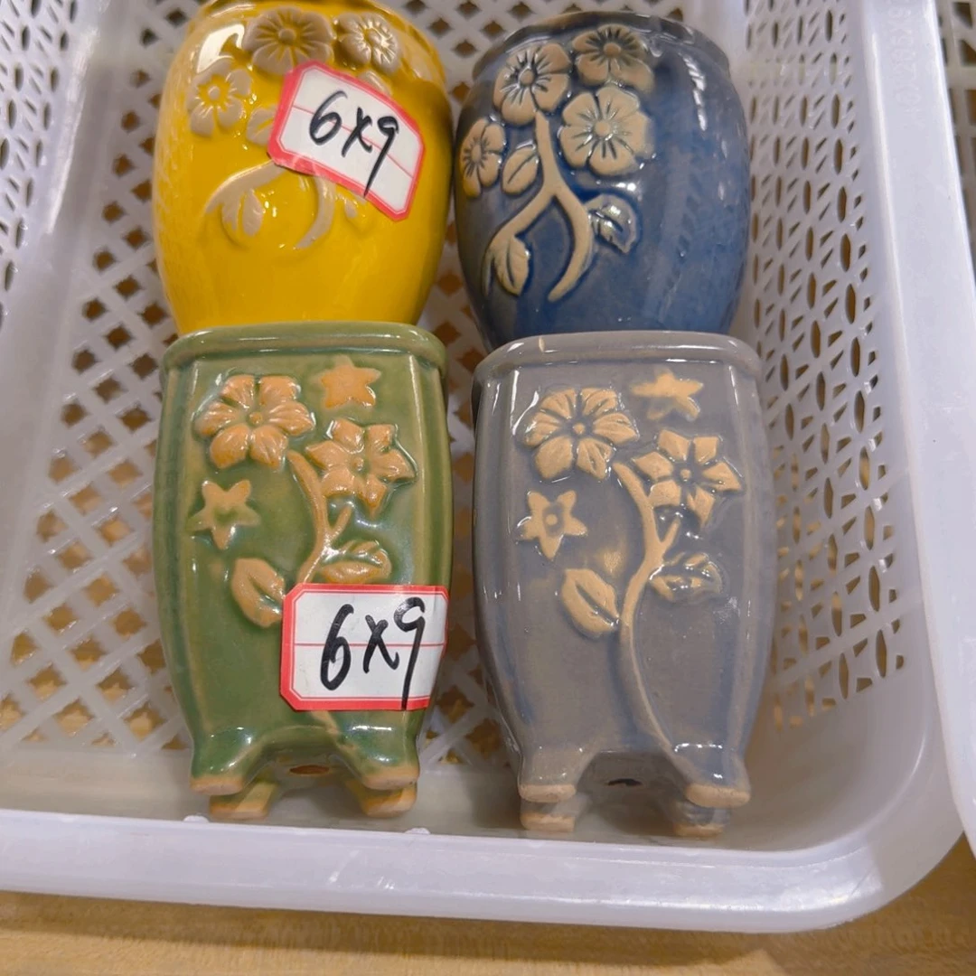 紫砂花盆粗陶精雕