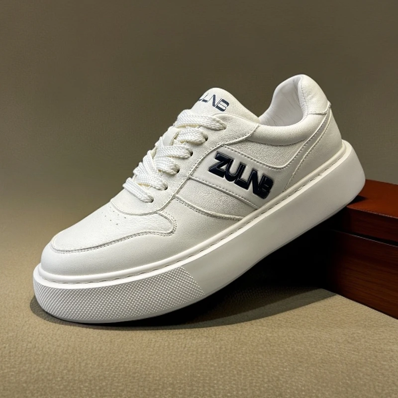 （头层牛皮）秋季爆款男士真皮板鞋增高百搭时尚休闲9598