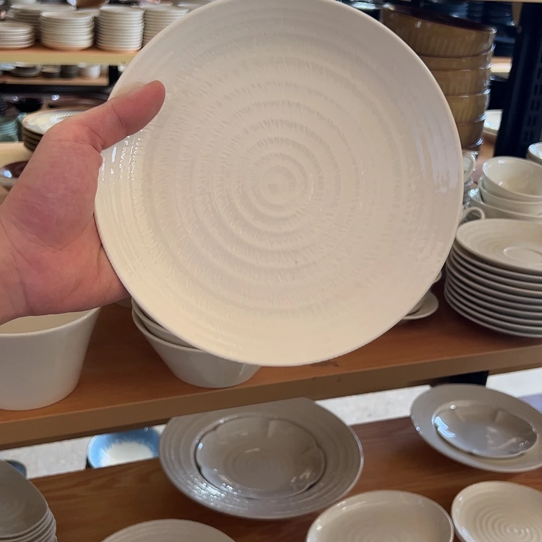 新骨瓷028微瑕白挑刀8.25寸平盘