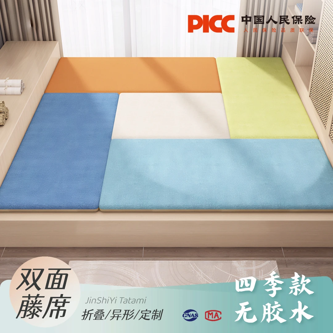 金拾壹双面榻榻米藤席一面棉麻一面藤席沙发垫藤席缺角榻榻米床垫