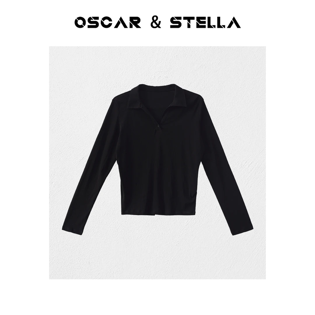 OSCAR&STELLA【晚风】极简风V领净色打底T恤 269-5178