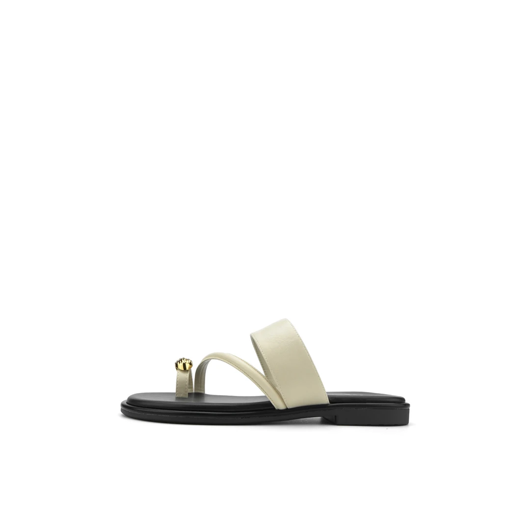 杜米亚新款法式套趾低跟复古小众百搭拖鞋KL252311-1A