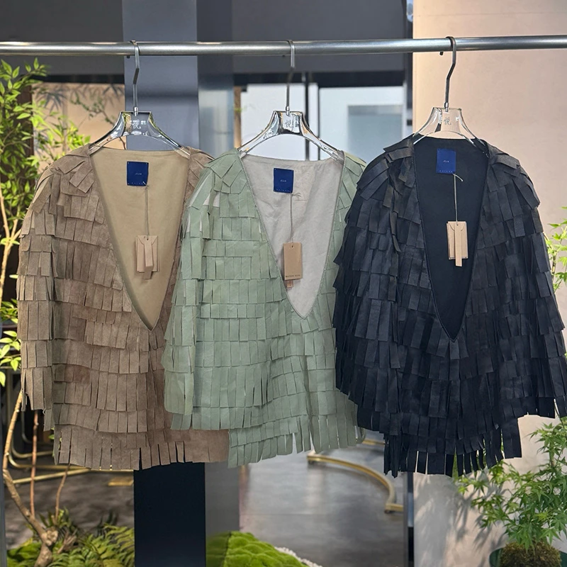 意大利设计师品牌MAISON JEJIA显瘦V领斗篷上衣