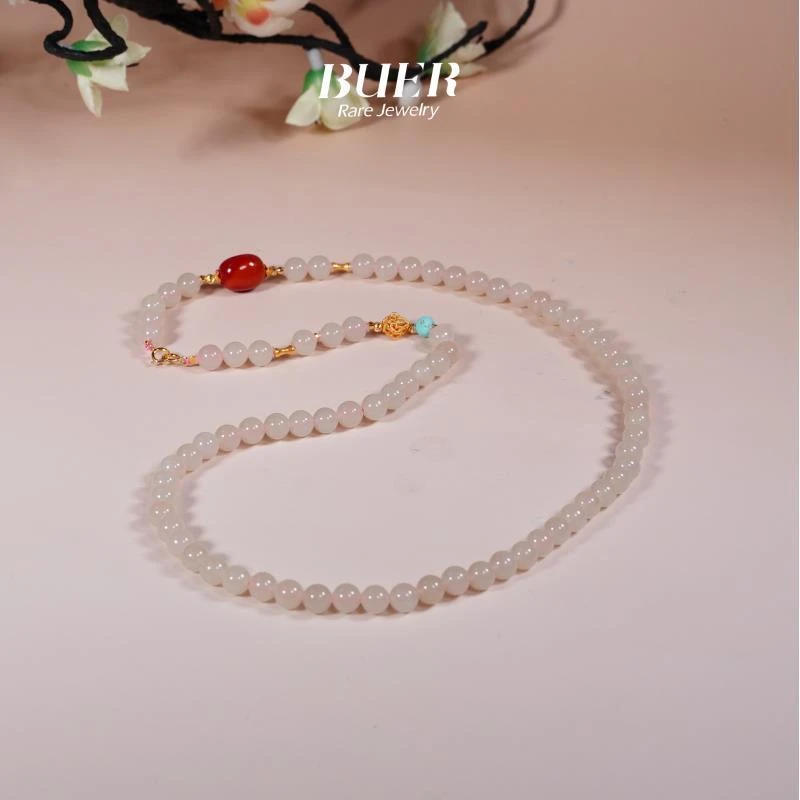 【不二】和田玉藕粉18k金DIY万能链5mm+(多样性发)