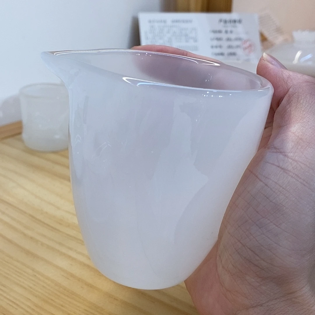 琉璃手工艺品白玉琉璃公道杯