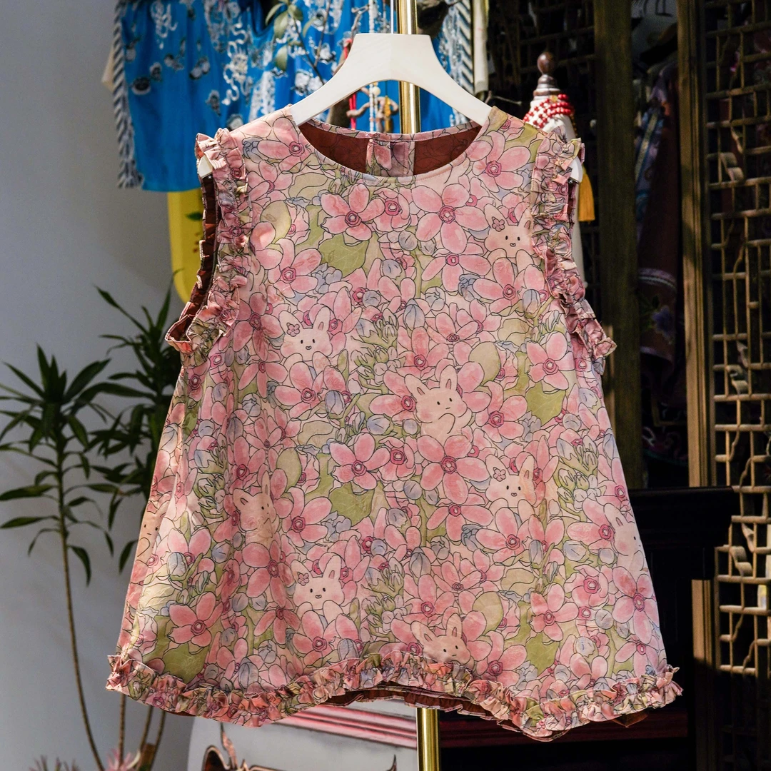 【秀煜】国风新中式香云纱圆领兔子背心上衣