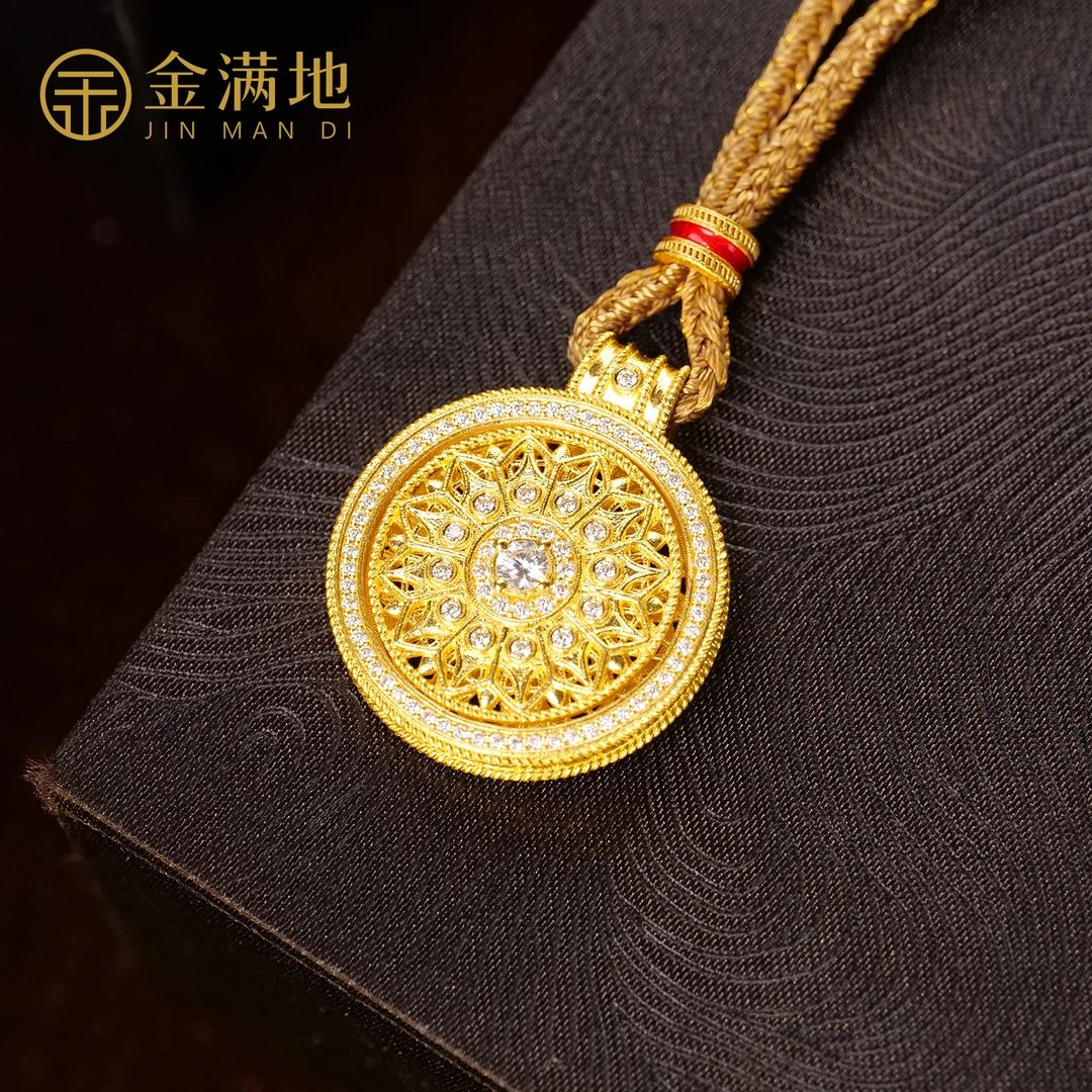 金满地足金999 点钻窗花罗盘 （编绳款） 添金纳福