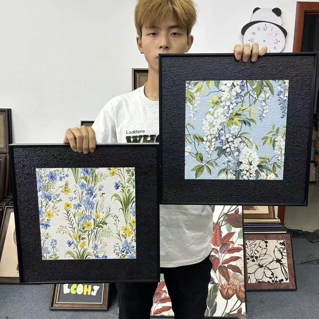 法式复古风花卉艺术客厅玄关餐厅卧室装饰挂画4040