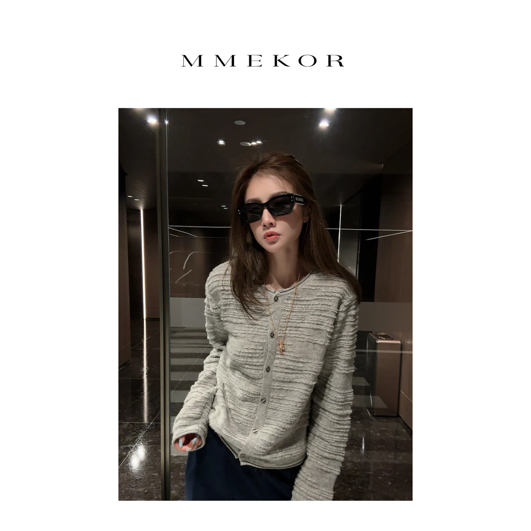 MMEKOR“佩娜小姐”针织衫 2025新款秋款千金玛德琳上衣 30732