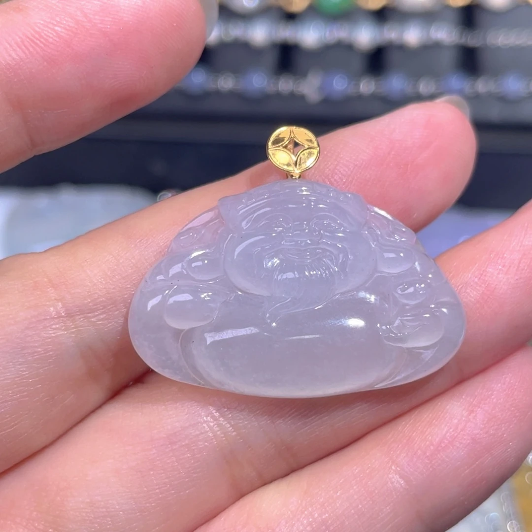 颈饰18K金镶嵌翡翠翡翠