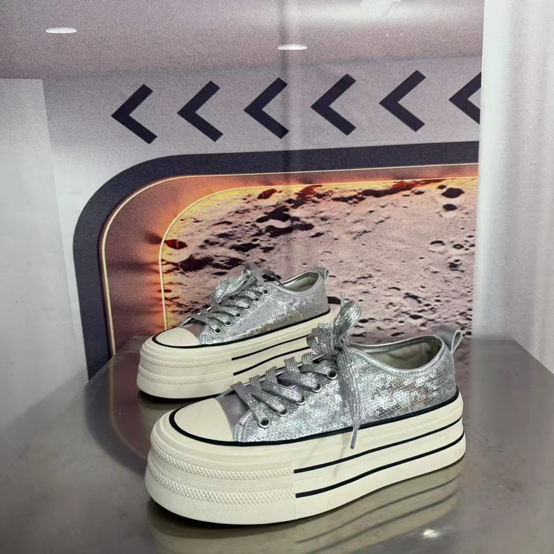 2630-5春夏新款2025圆头系带韩版简约休闲板鞋潮流百搭ins