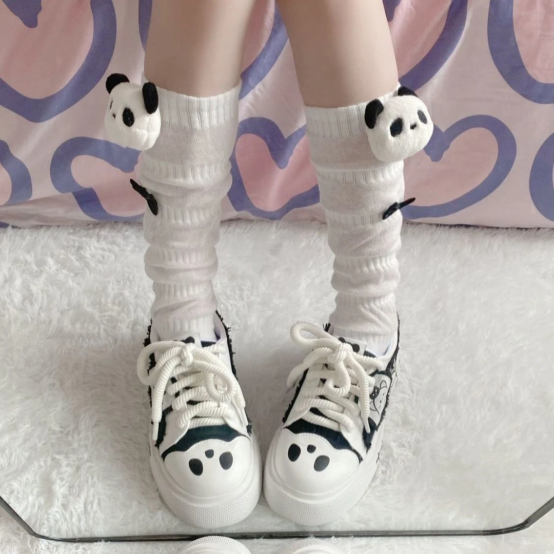 新款熊猫夏天中筒薄款吸汗透气百搭小腿堆堆防臭可爱夏季JK软妹TL