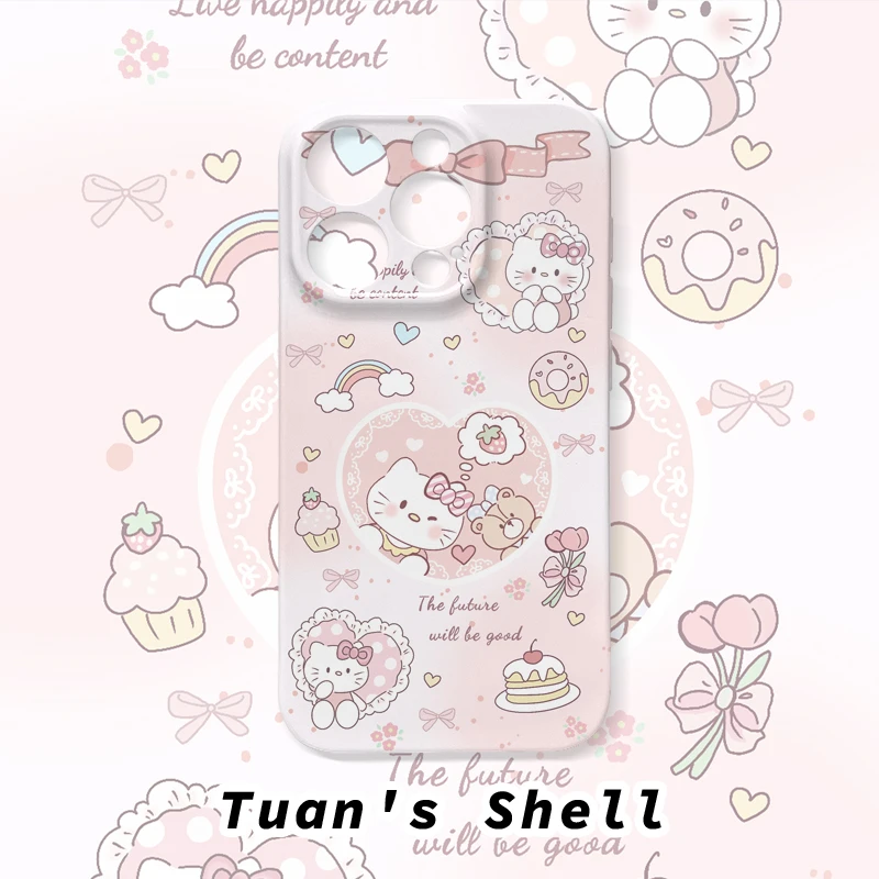 爱心kitty猫菲林软壳适用苹果VIVO华为OPPO小米荣耀一加手机壳