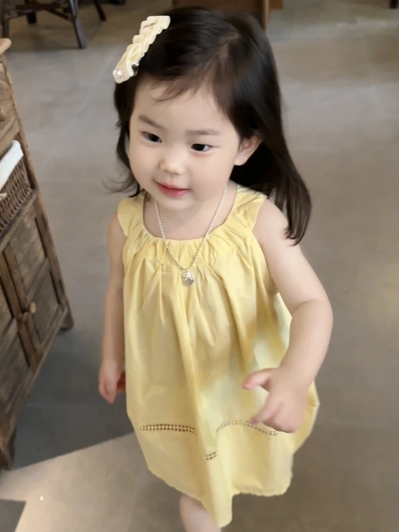 衬裙A字裙童装纯色女宝女连衣裙夏季小童森系裙子儿童女童婴儿