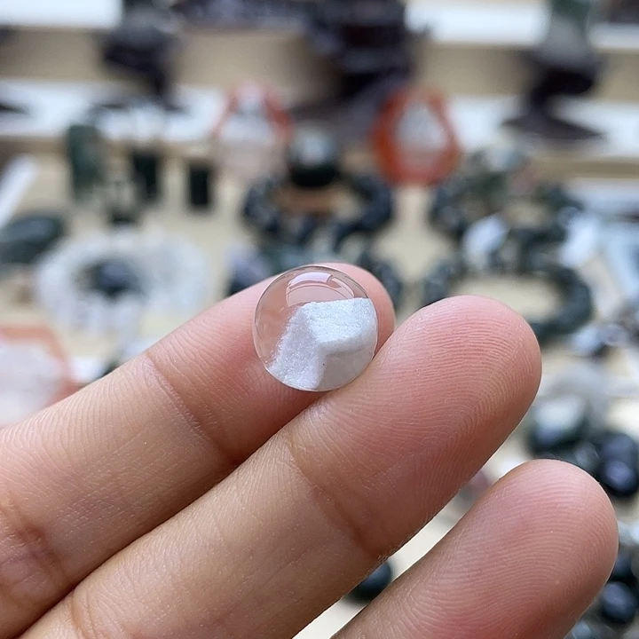 水晶手链未镶嵌白幽灵金字塔单珠定制