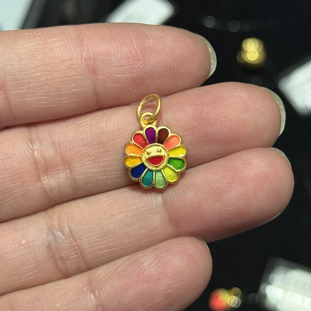 【太阳花配件】六桂福足金精美烧蓝时尚百搭太阳花向日葵提溜