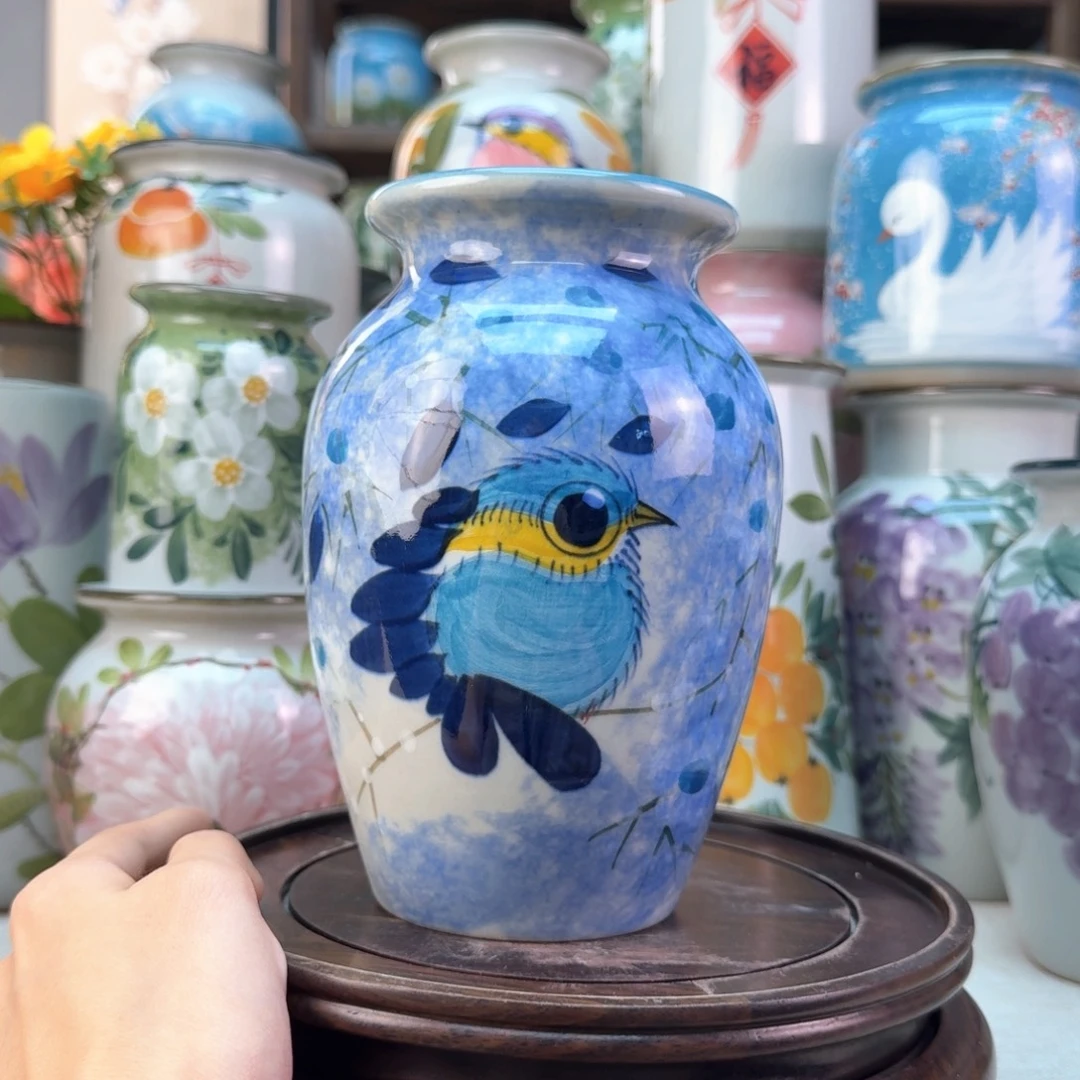 景德镇陶瓷手绘花瓶无孔