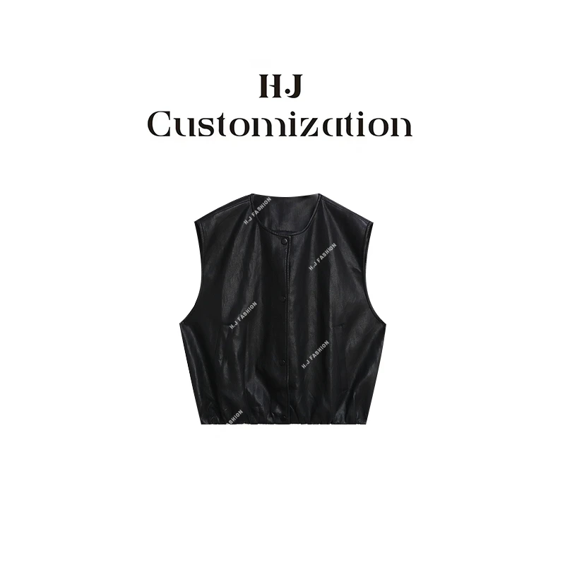 【 H·J 】“胶片日记”街头复古感时髦叠穿皮马甲1063