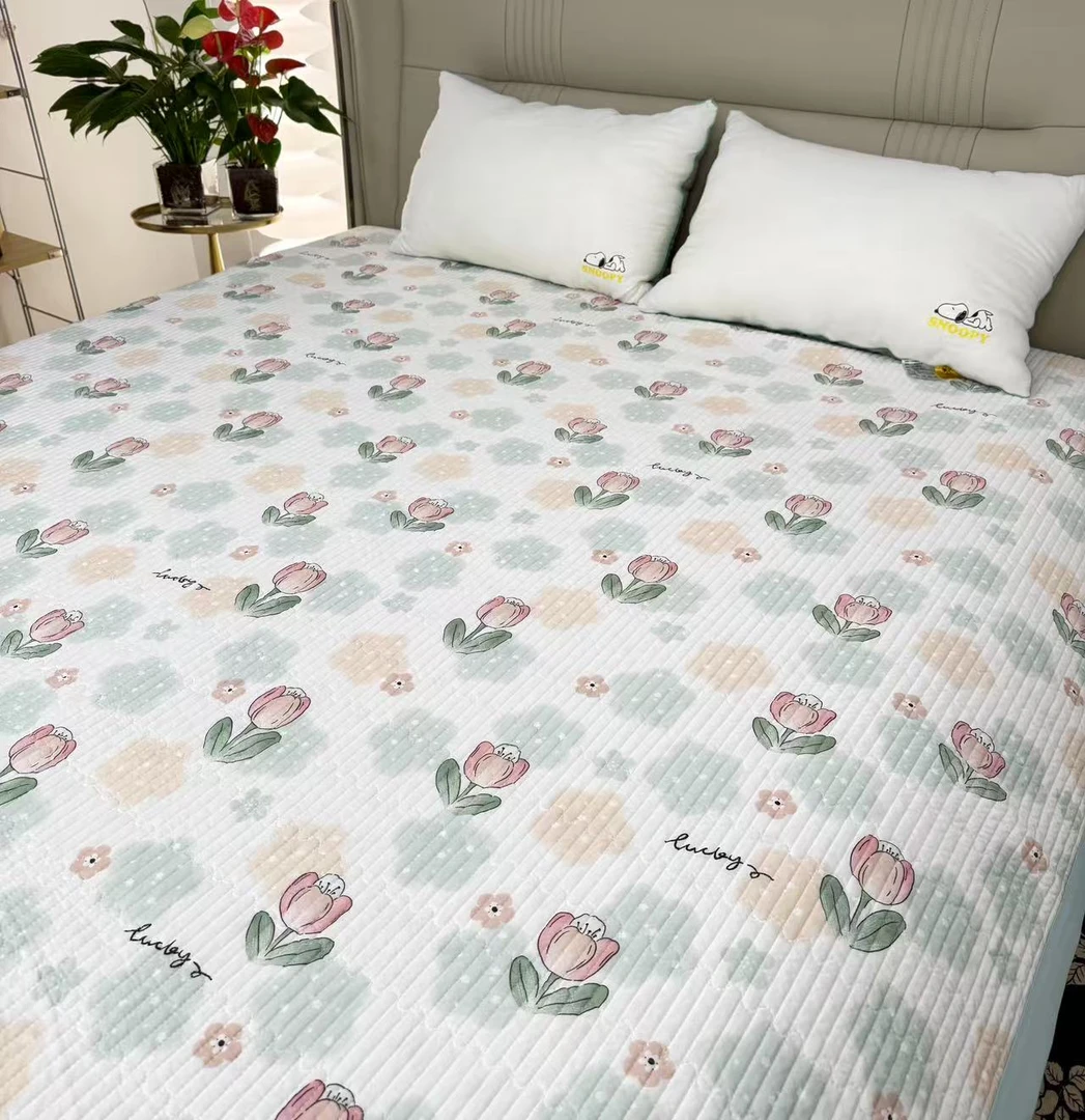 床盖夹棉榻榻米床单凉感丝四季通用加厚防滑垫多功能母婴适用