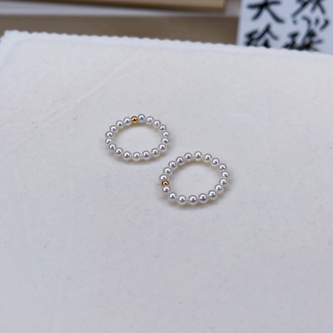 银S925镶嵌戒指淡水珍珠