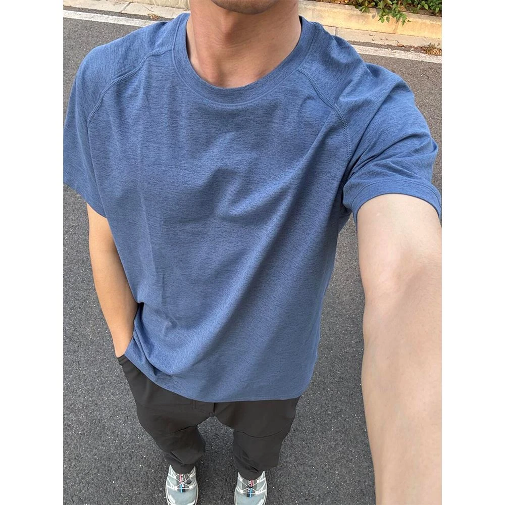 美式冰丝凉感速干短袖男款夏季吸湿排汗运动T恤户外骑行情侣半袖