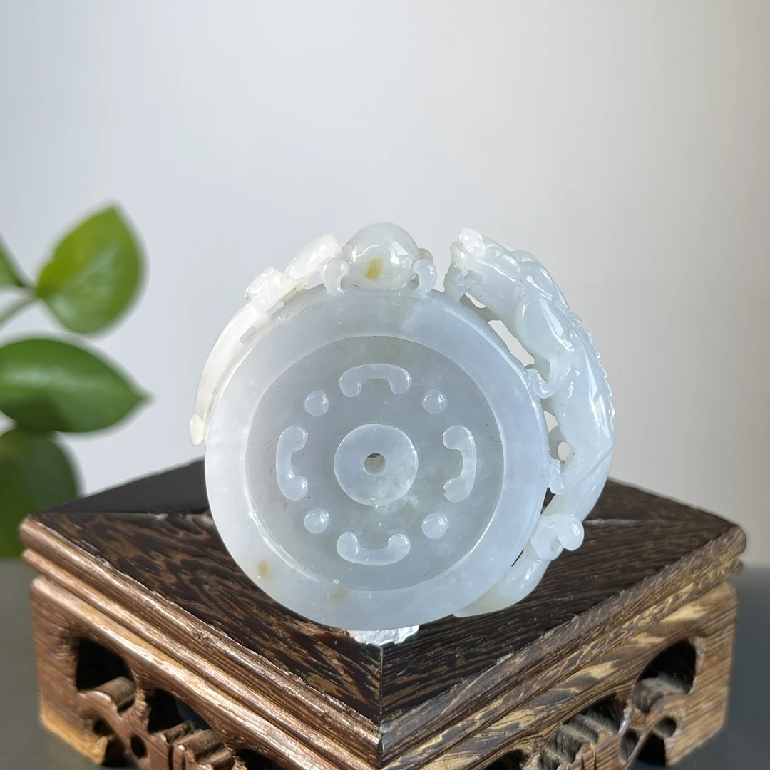 JSB23-104  天然缅甸翡翠A货  仿古牌