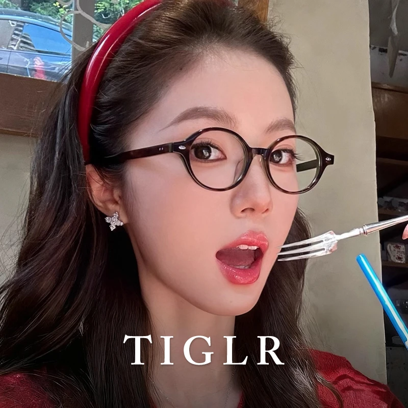 帝格勒miu系书呆子玳瑁框眼镜近视女可配度数椭圆框显脸小眼睛架