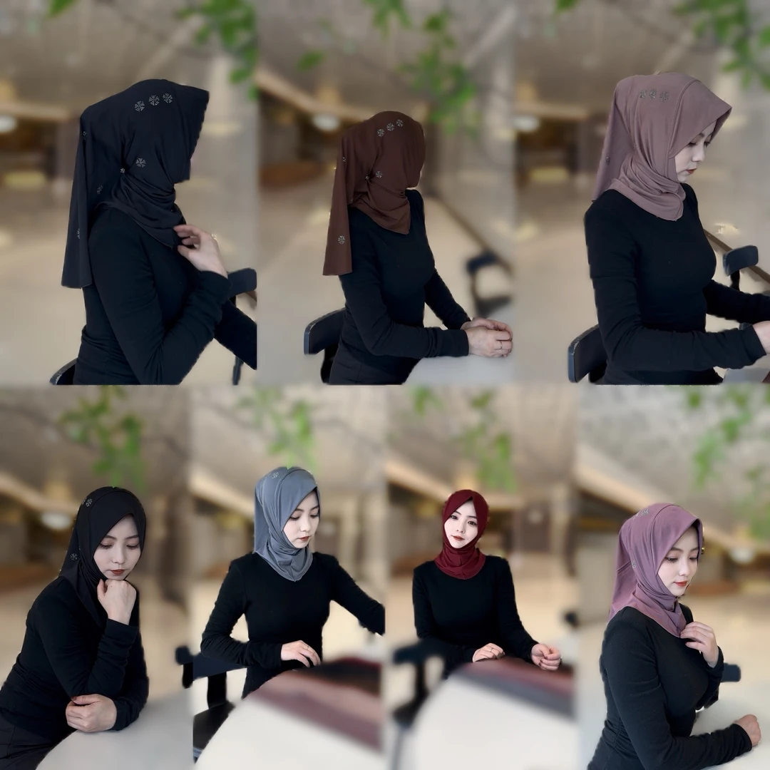 Ays简约雪花烫钻软帽檐套头