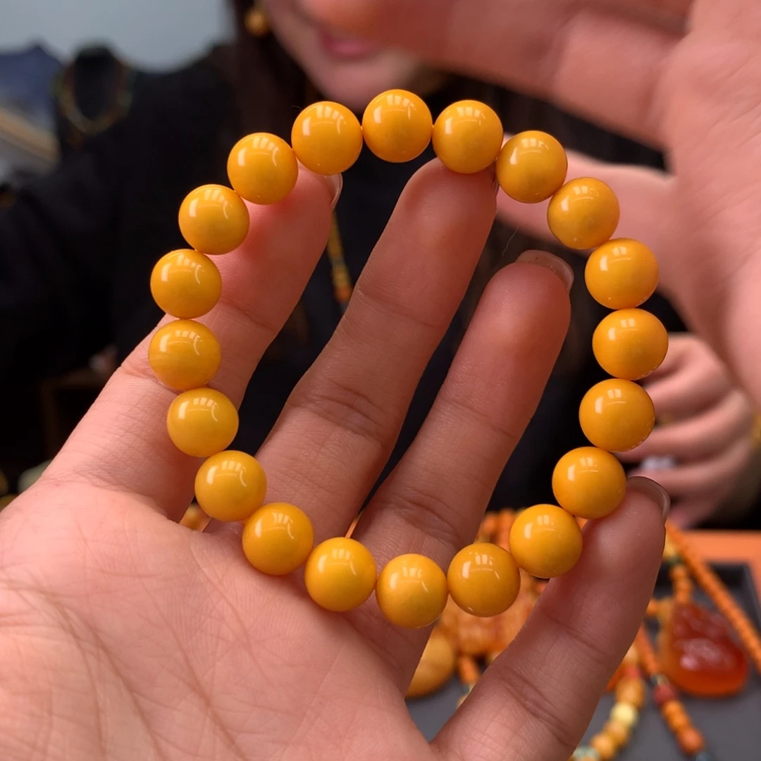 蜜蜡手串未镶嵌天然