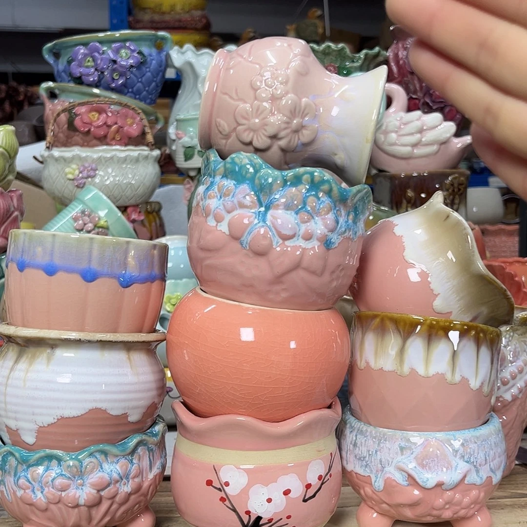 陶瓷陶瓷花盆特价上新口7-10厘米