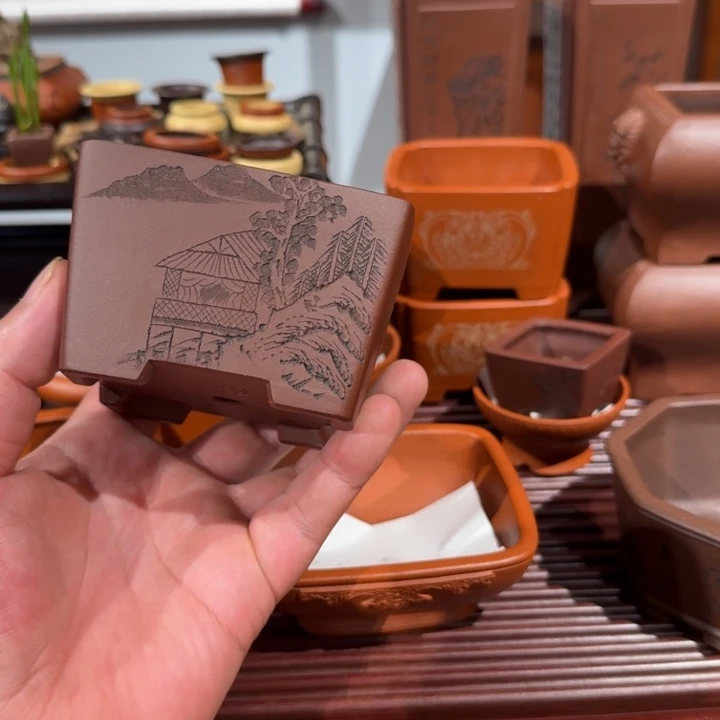 高***好紫砂花盆全手工制作
