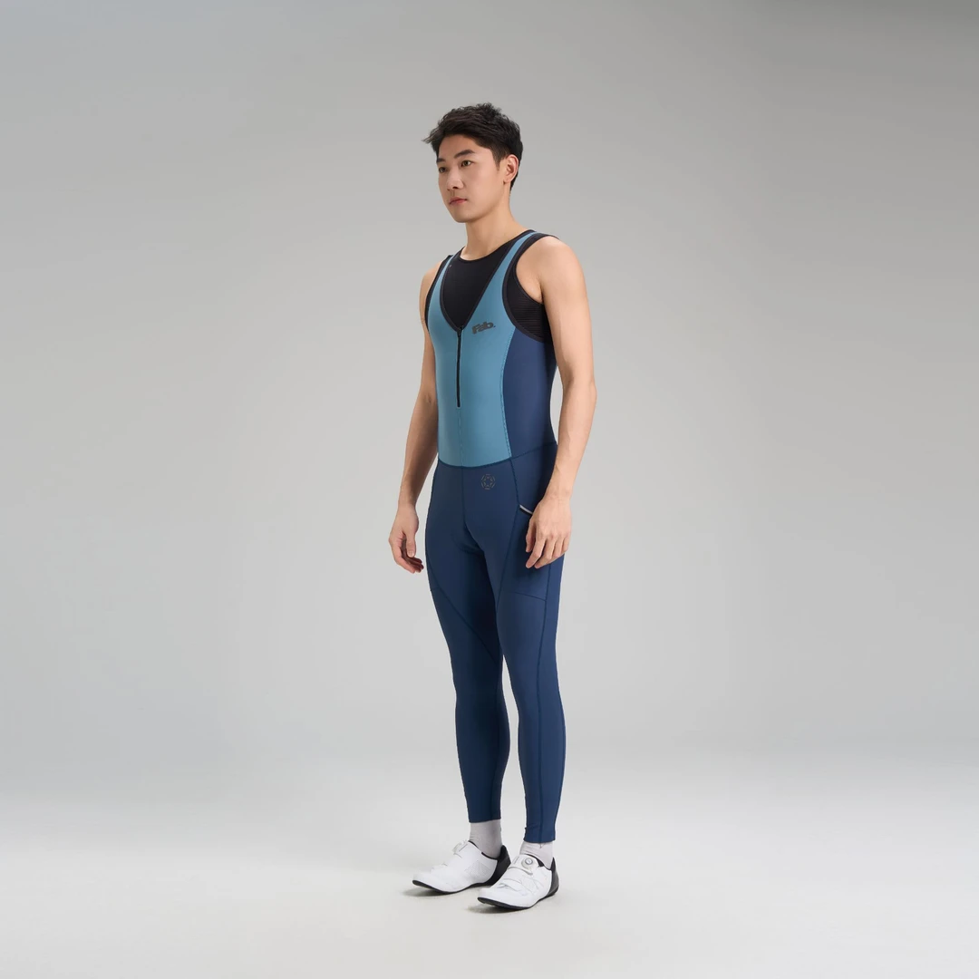 FAB85进口秋冬防寒连体抓绒背带骑行裤双箭头裤垫