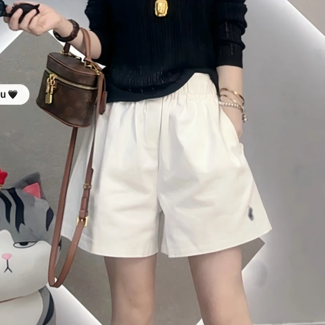 【纯棉-做过洗水-后期不缩水】宽松a字短裤女夏带抽绳休闲阔腿裤