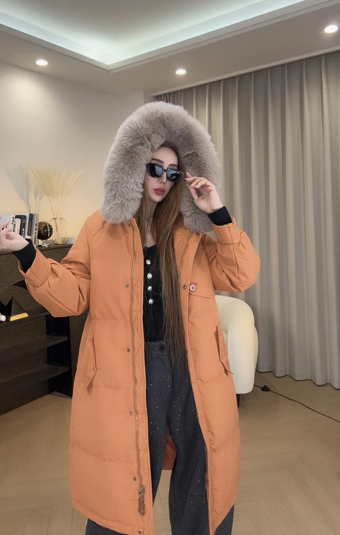 羽绒服宽松休闲女士白鸭绒长款外套保暖JL7196