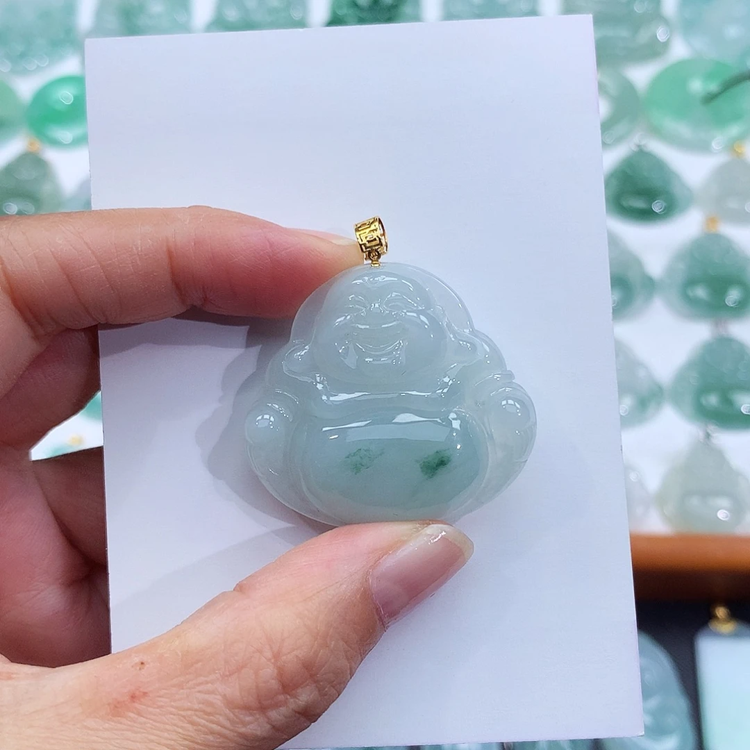 颈饰18K金镶嵌翡翠翡翠吊坠