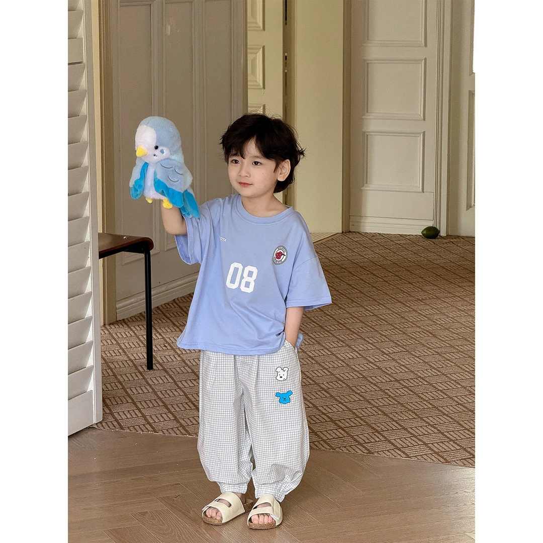 【小童】虾酱麻麻男童纯棉短袖t恤夏装2025新款洋气上衣儿童体恤