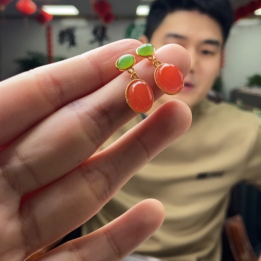 南红玛瑙颜色多样性发拍一发一银S925镶嵌