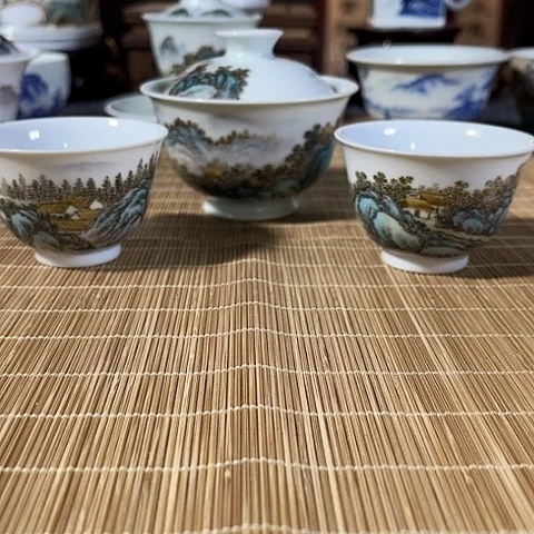 陶汪派山水汪沁粉彩福利不退不换